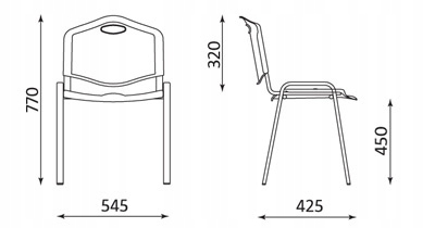 Krzesło do poczekalni ISO PLASTIC BLACK Nowy Styl Kolekcja ISO