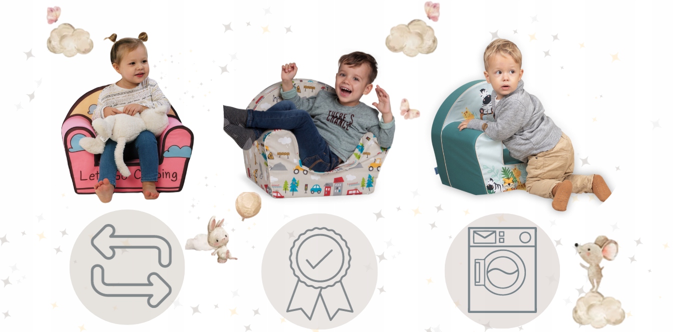 DELSIT- FOTEL, PUFA Z PIANKI DLA DZIECI NOWOŚCI Płeć chłopcy dziewczynki