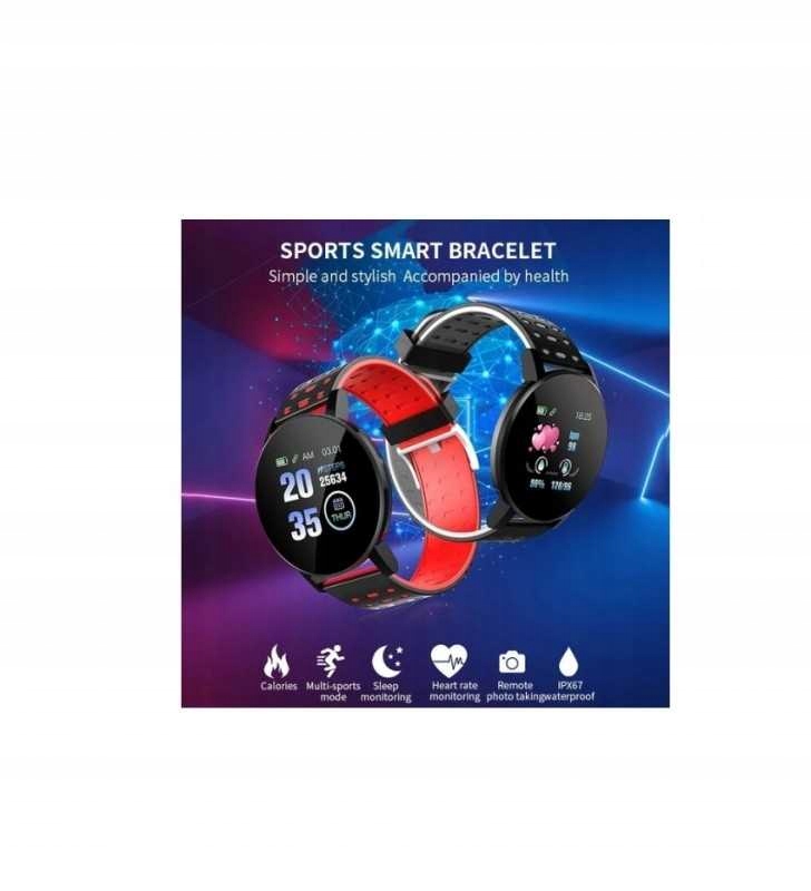 SMARTWATCH ZEGAREK PEDOMETER SAMSUNG HUAWEI 119 CZ Kolor dominujący czarny