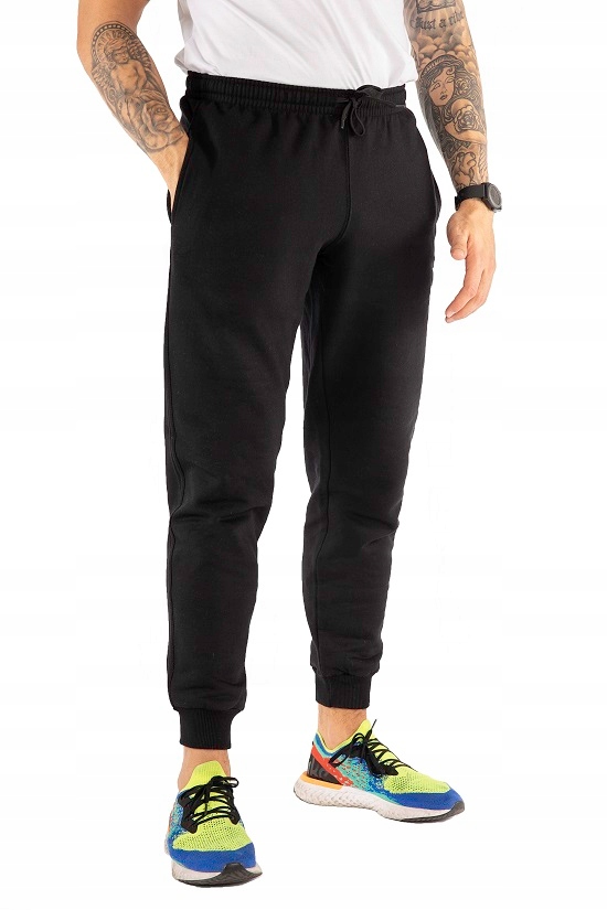 Dresové kalhoty bavlněné pohodlné Polský Výrobek Amon Černé M