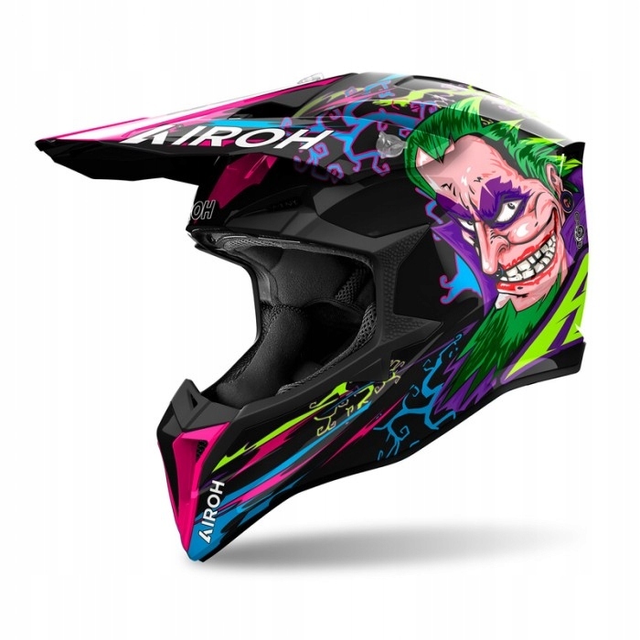 Airoh Cross Enduro Atv Štvorkolka Wraaap Music Čierny/zelený/fialový (L)