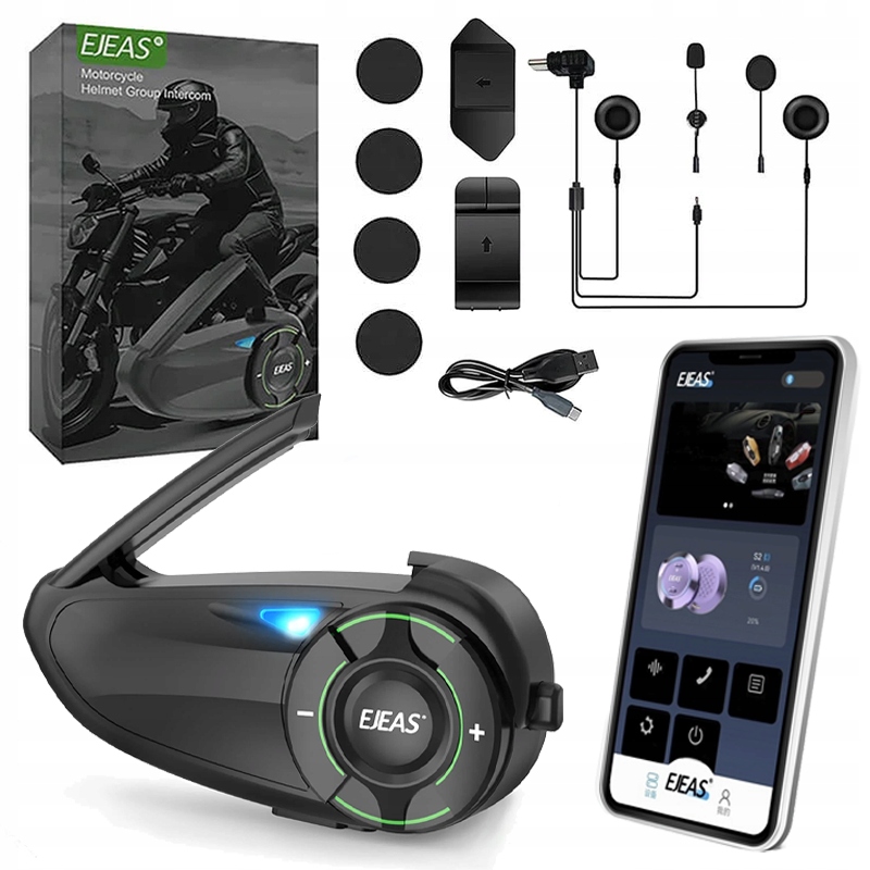 Motocyklový interkom Ejeas Q8 Mesh 3.0 Výkonná komunikácia 6 osôb 1000 m230h