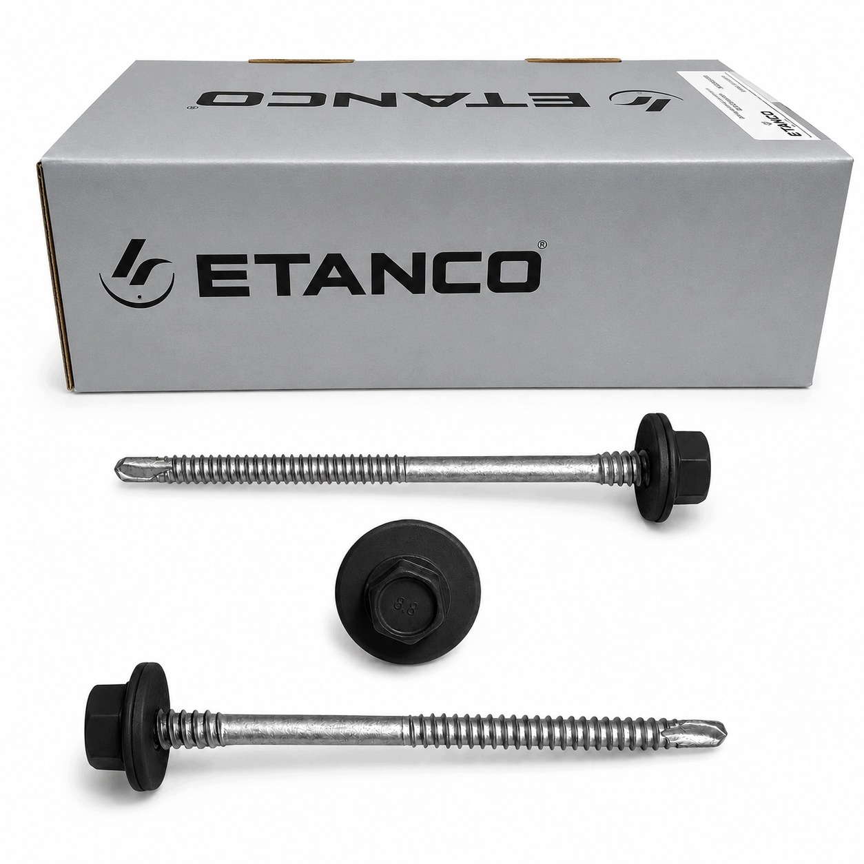 Wkręty Etanco do płyty warstwowej 125mm do stali do 6mm Ral 9005 100szt
