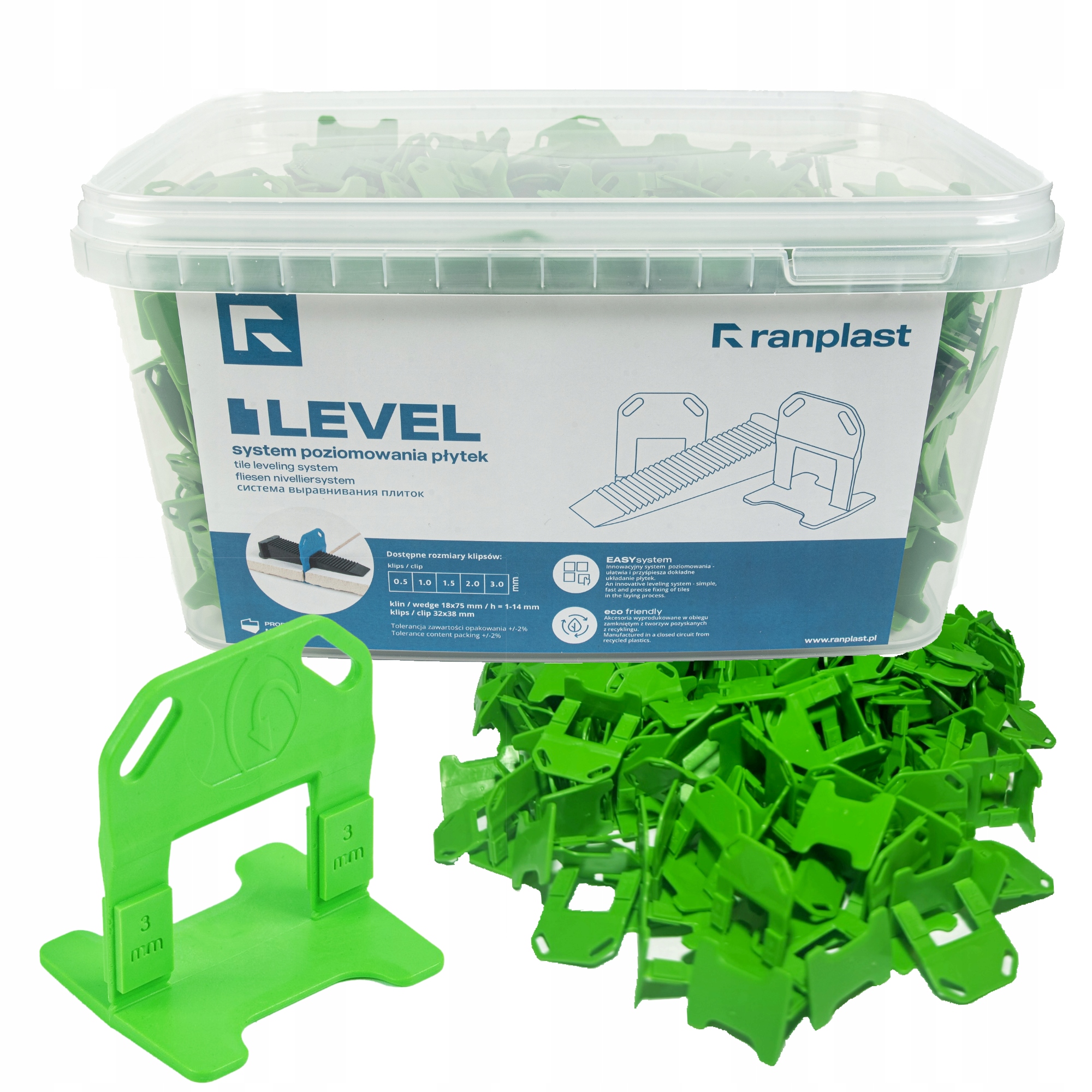 Systém vyrovnávání dlaždic Klipsy glazurovací Klips 700 kusů 3 mm Ranplast