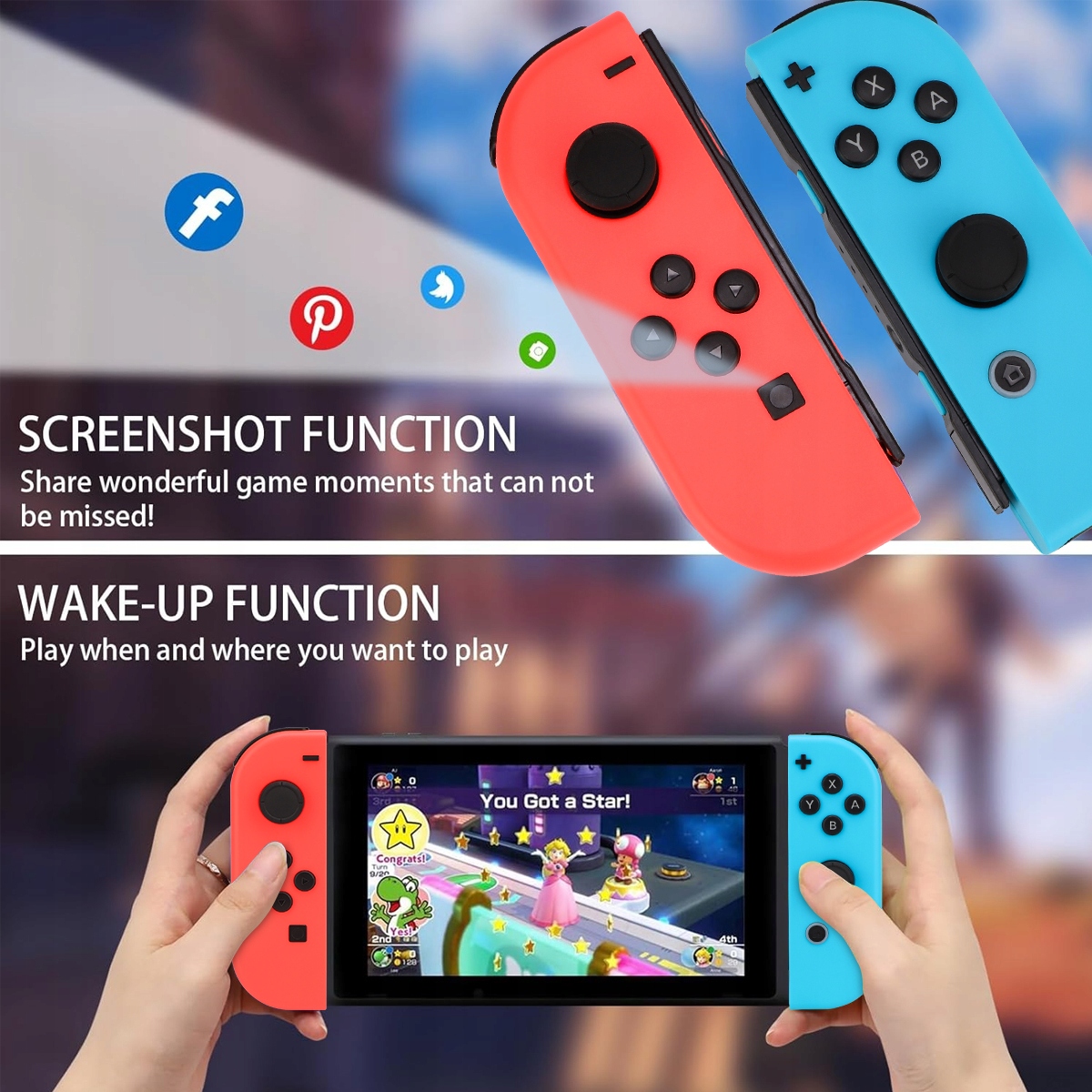 Zestaw 2er do bezprzewodowego kontrolera gier Joy-con dla Nintendo Switch/O Kolor czerwony