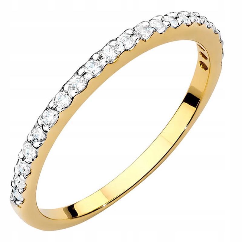 Zlatý Prstýnek pr. 585 Prsten s laboratorními diamanty 0,18 ct 14k