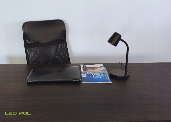 LAMPKA BIURKOWA LED nocna biurko szkolna CZARNA Długość/wysokość 39.5 cm