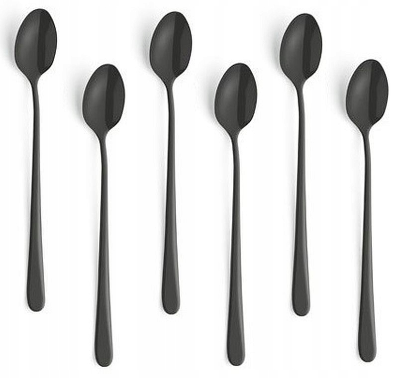 AMEFA 6 AUSTIN DŁUGIE ELEGANCKIE ŁYŻECZKI CZARNE KAWY LATTE DESERÓW LODÓW