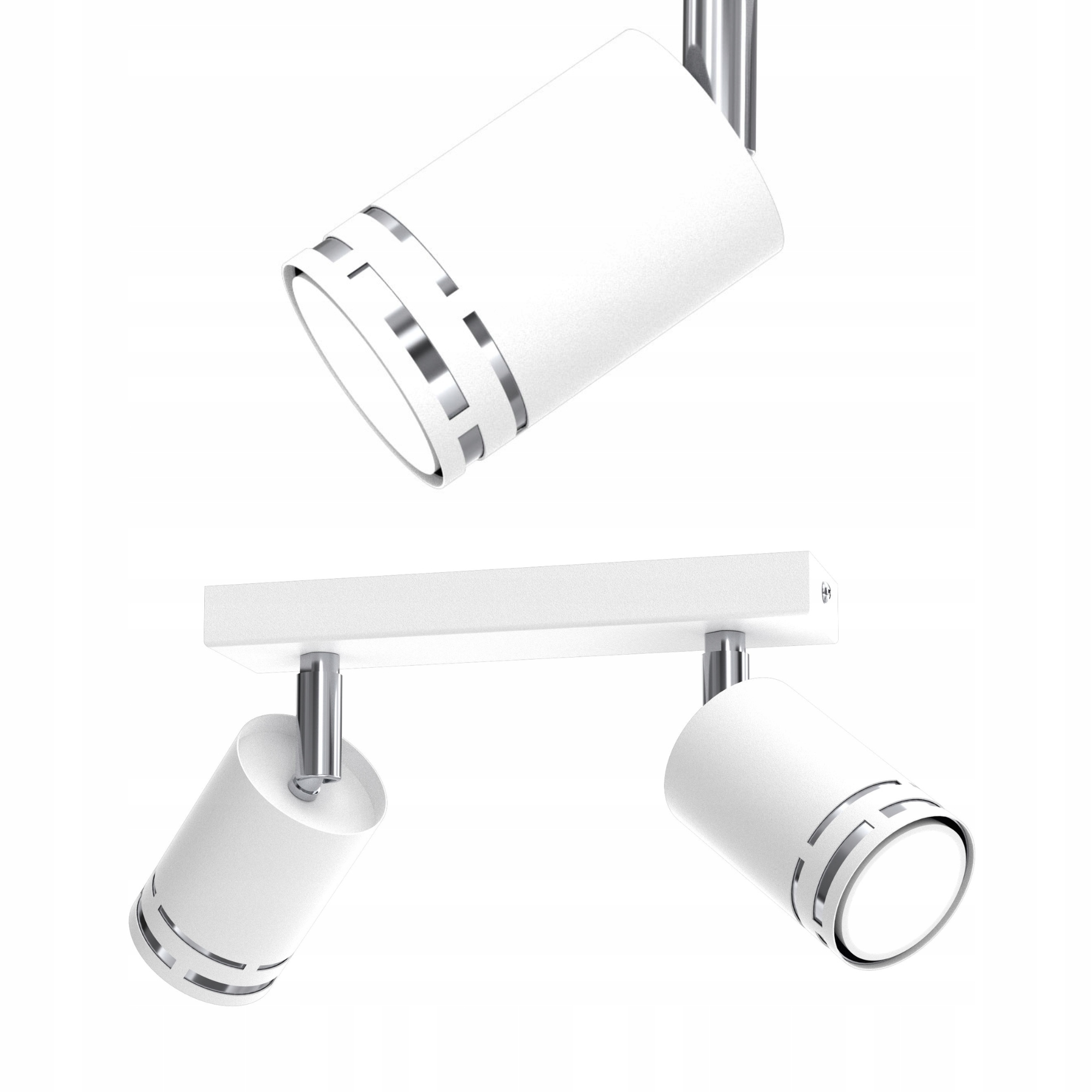 Stropní Svítidlo Stropní Reflektor Bílý Chrom Pohyblivý Led GU10 Led Polská Lampa