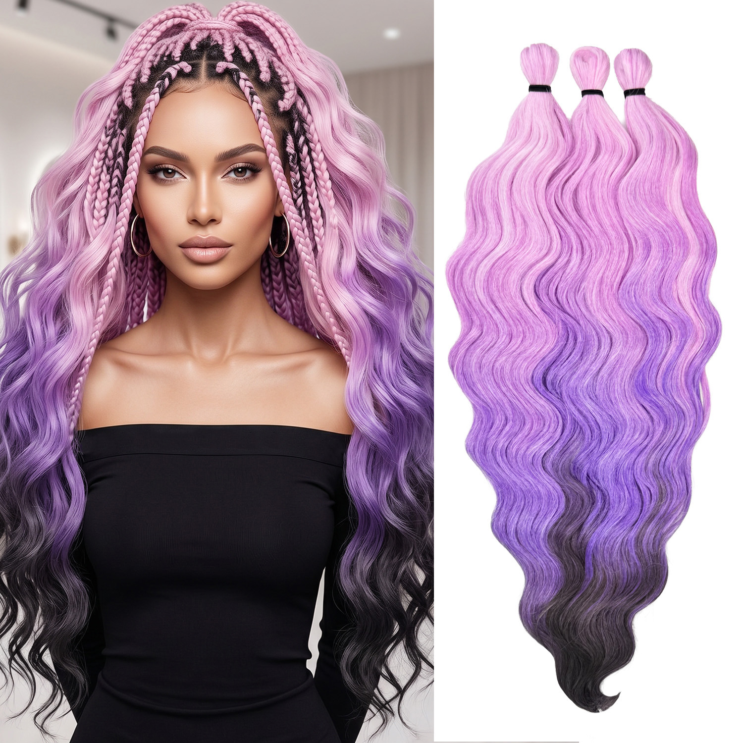 Syntetické vlasy Afroloki Na Česání Anna Polar Colors 300g 55cm #PL-P01