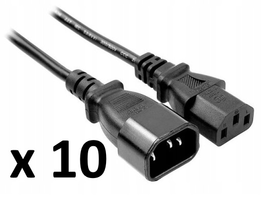 10X Kabel Przedłużacz zasilający 230V Pc C13 C14 3m 300cm Kepler hurt