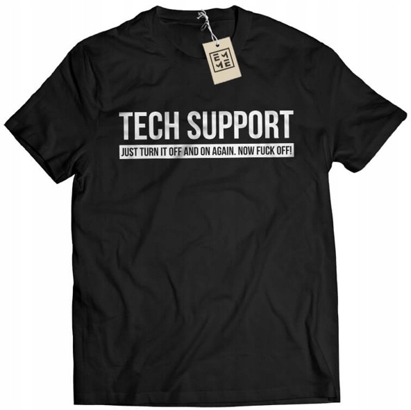 

Koszulka Tech Support It czarna śmieszne M