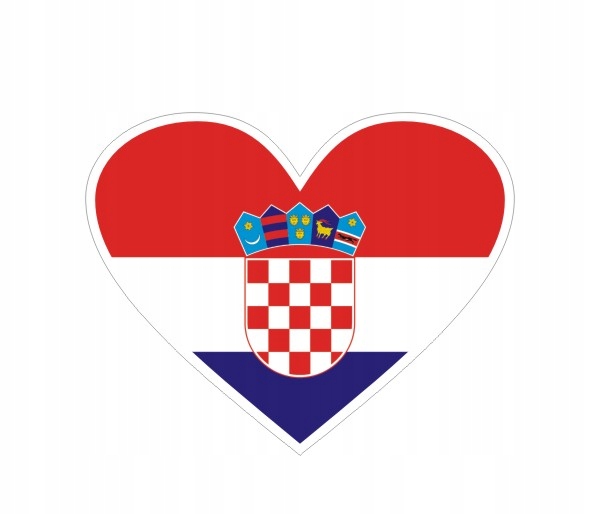 Naklejka Flaga 10 cm Serce Chorwacja