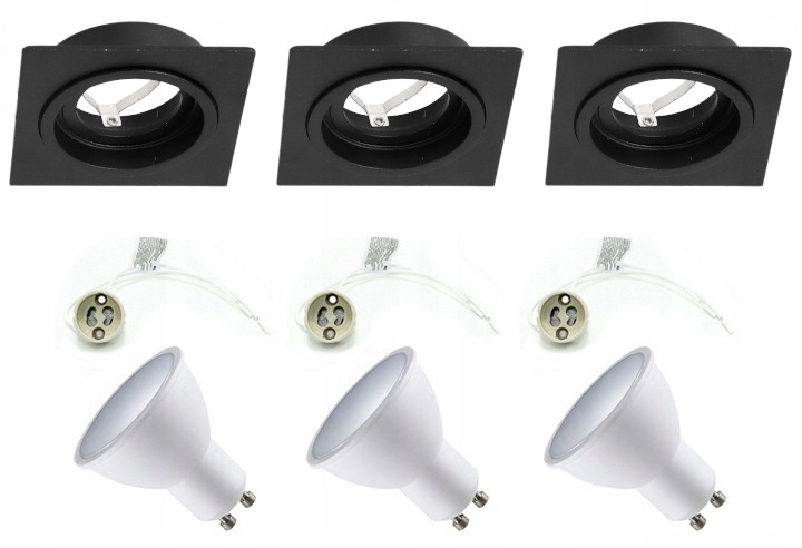 

Oprawa Sufitowa Regulowana Czarna Kwadr +GU10 Led