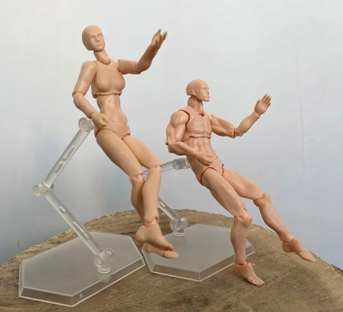 2x Sada pohyblivých modelů figurek figurín 2 ks figurky pro kreslení náčrtků