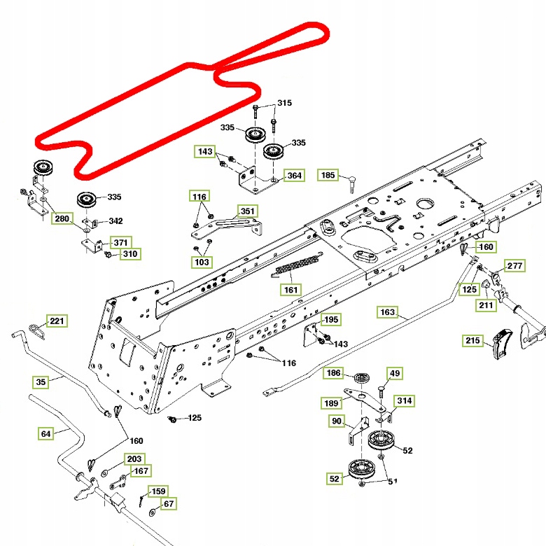 Jízdní pás McCulloch M125-97TC M145-97TC M155-107TC M165-97TC M185-107TC
