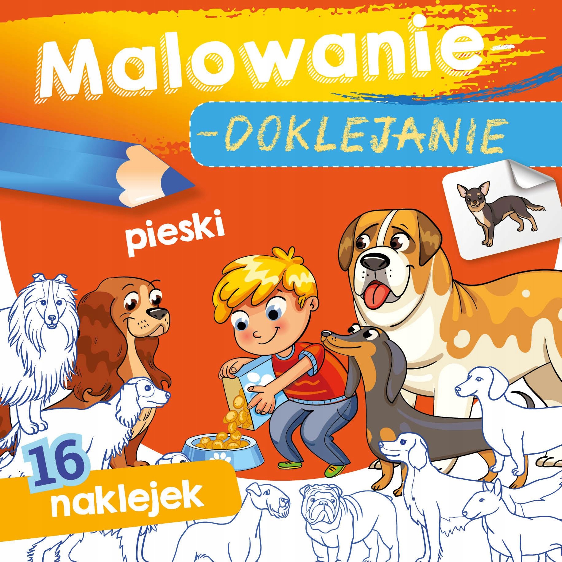 

Malowanie doklejanie Pieski Kolorowanka Naklejki