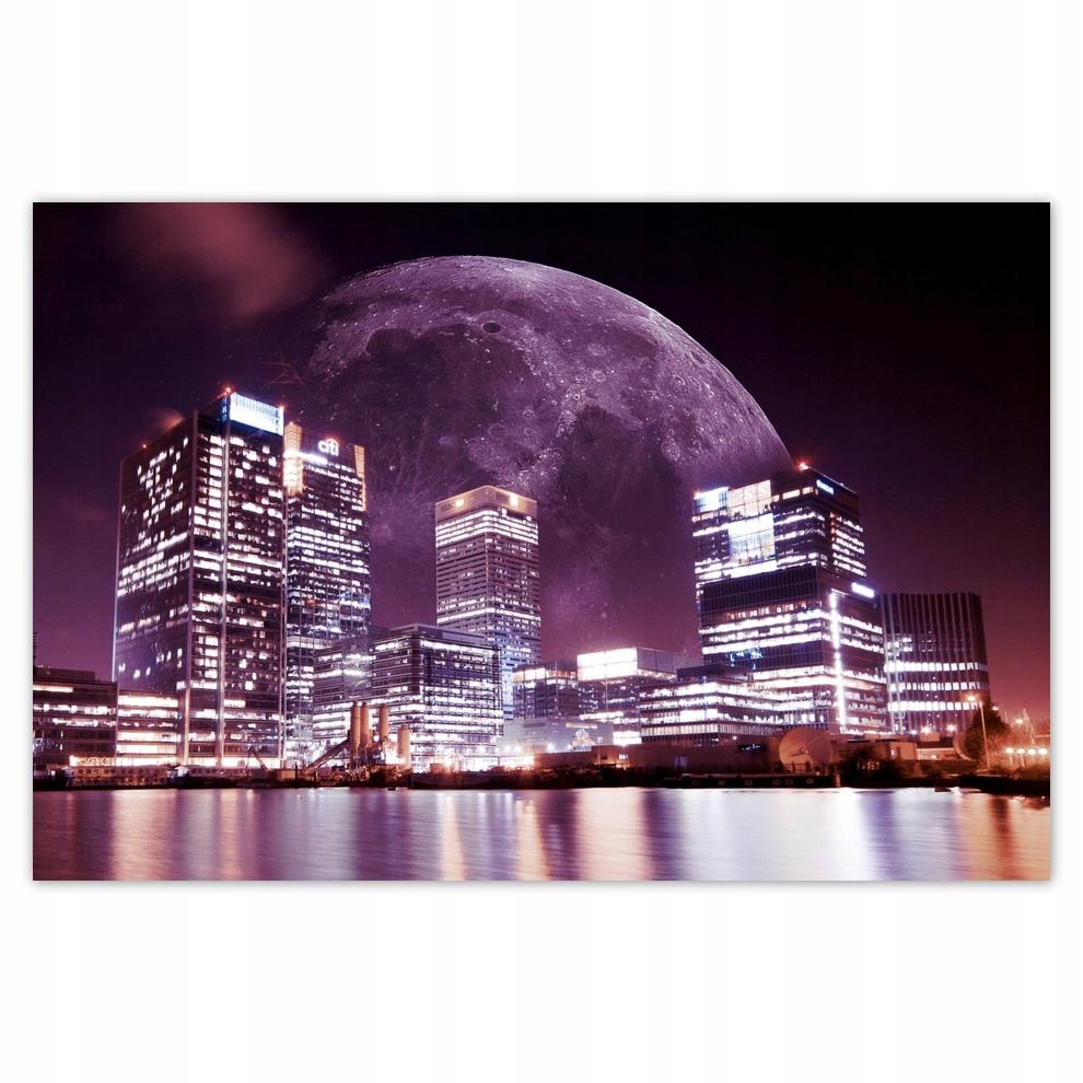

Plakat 93x62 Fioletowe miasto nocą