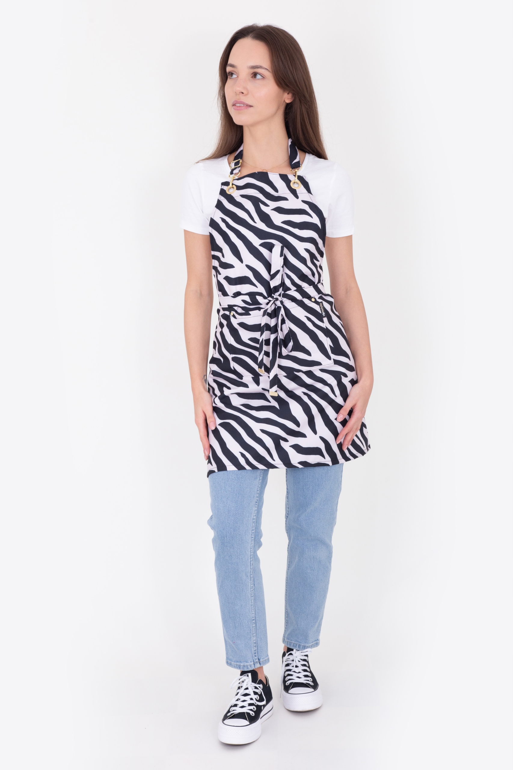 Ochranná kosmetická zástěra do salonu Beauty voděodolná Zebra Dárek