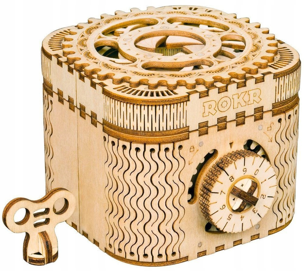 

Robotime Drewniany Model Puzzle 3D Skrzynia skarbó