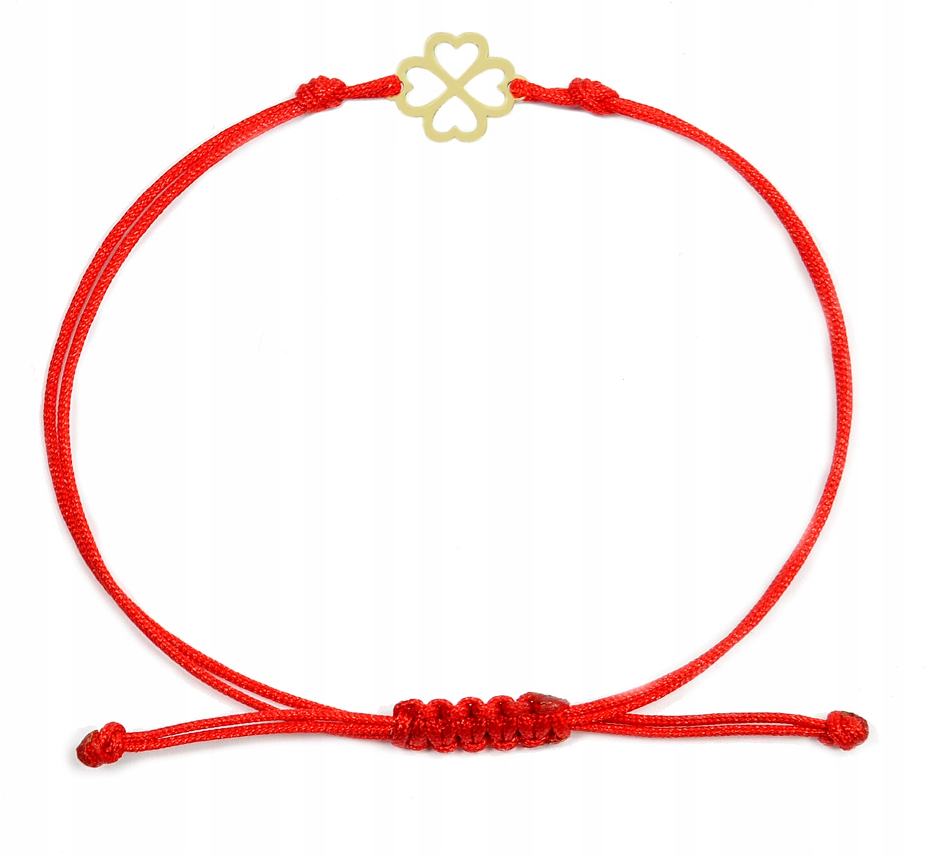 Zlatý náramek na šňůrce čtyřlístek Au585 (14kt)