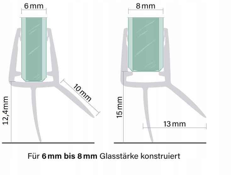 USZCZELKA DOLNA KABINY PRYSZNICOWYCH DRZWI 6 - 8 MM 100 CM EAN (GTIN) 3291555009731