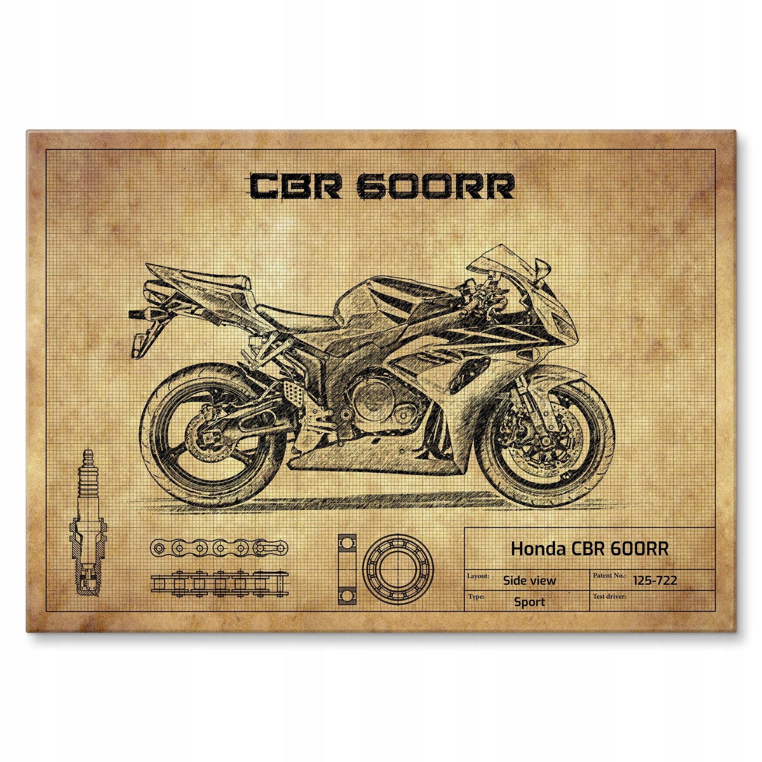 Kovový plakát Honda Cbr 600RR PC36 Šidítko Plech 42 x 59,4 cm Dárek