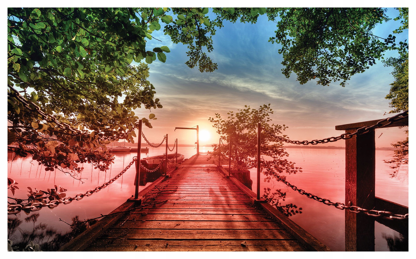 Vliesová fototapeta Západ slunce na dřevěném peru 368x254 lepidlo