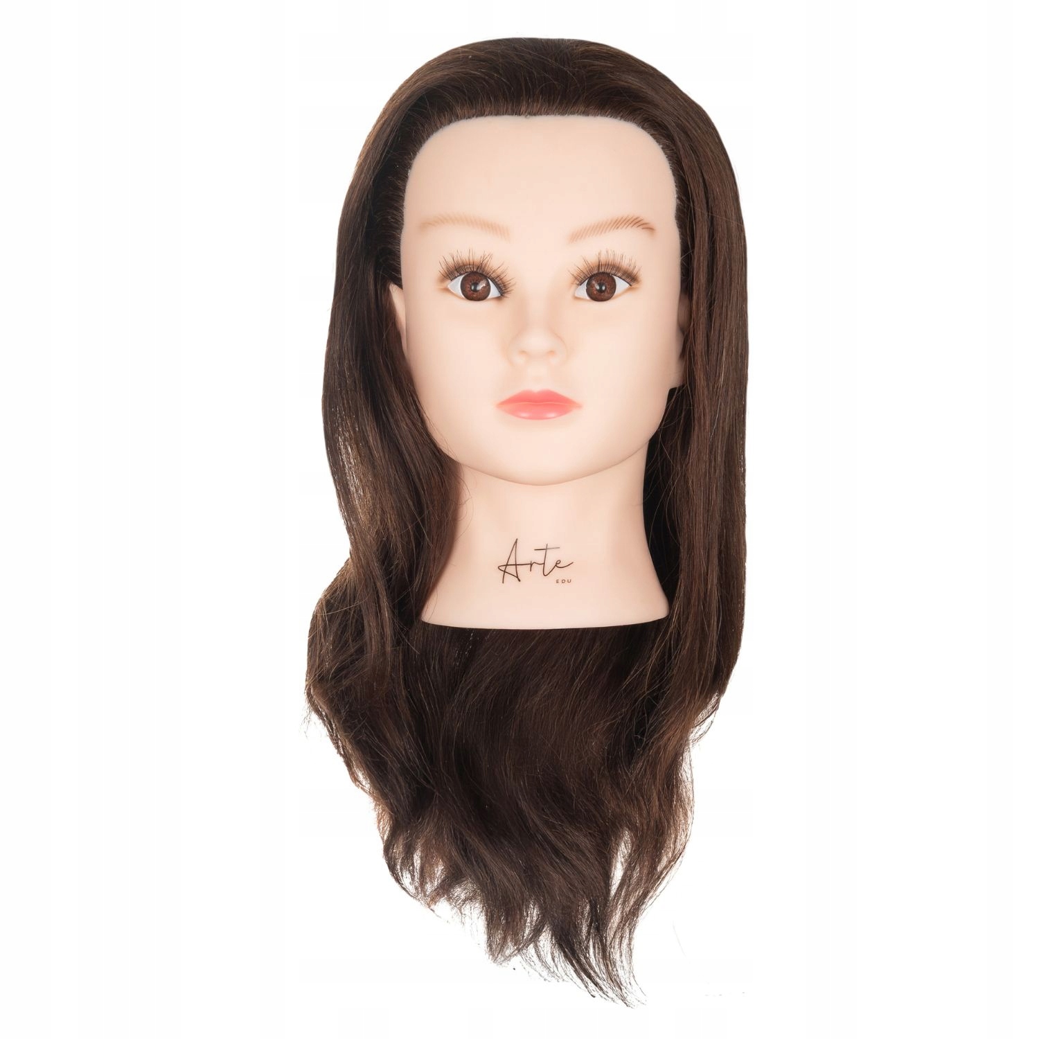 Kadeřnická hlava Katie tréninková 45 cm přírodní 100% stativ