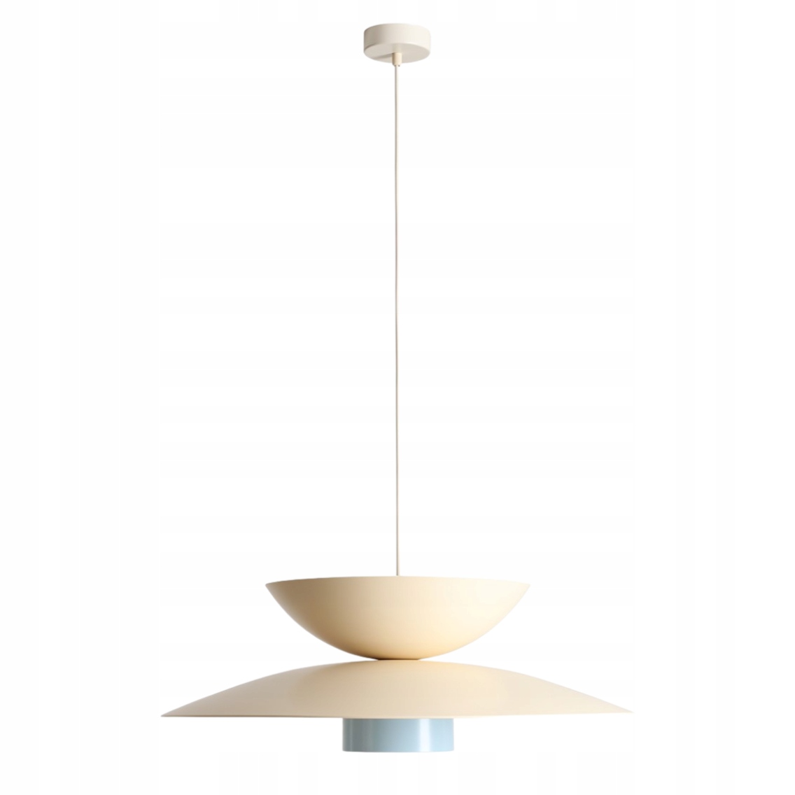 Lampa wisząca, metalowa nad stół do jadalni salonu kremowa Teya