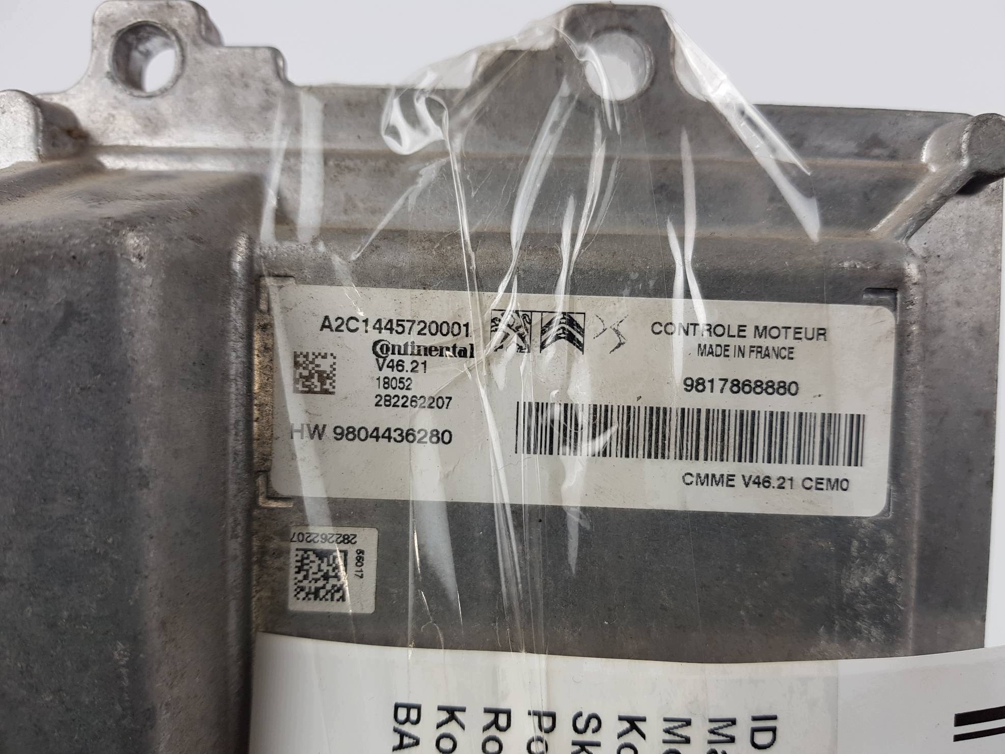 computer motore ECU 9804436280 12-00526-20 CITROEN C ELYSEE