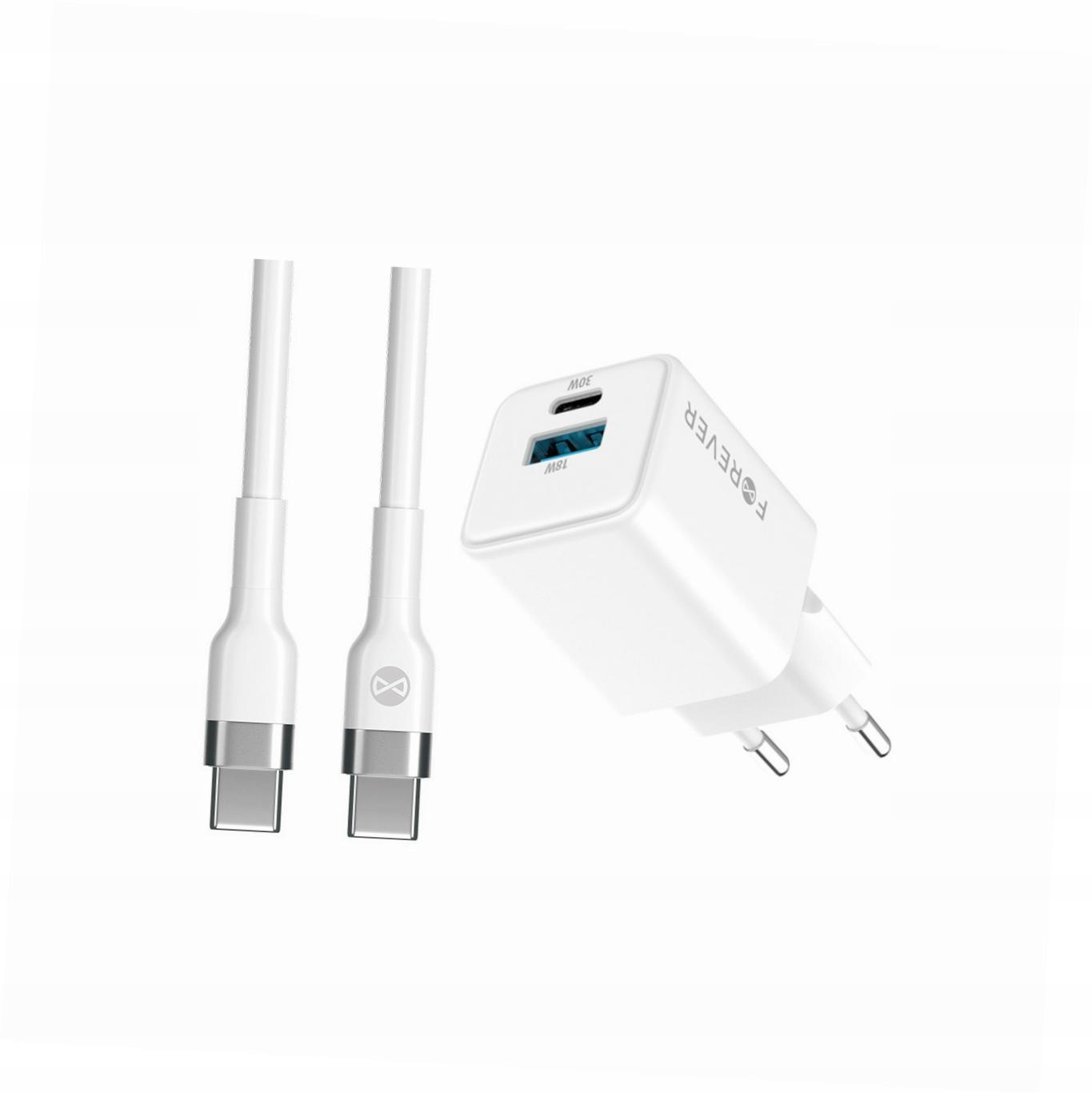 Szybka ładowarka GaN 30W 2 wejścia Usb i Usb-c z kablem do Xiaomi Redmi 9