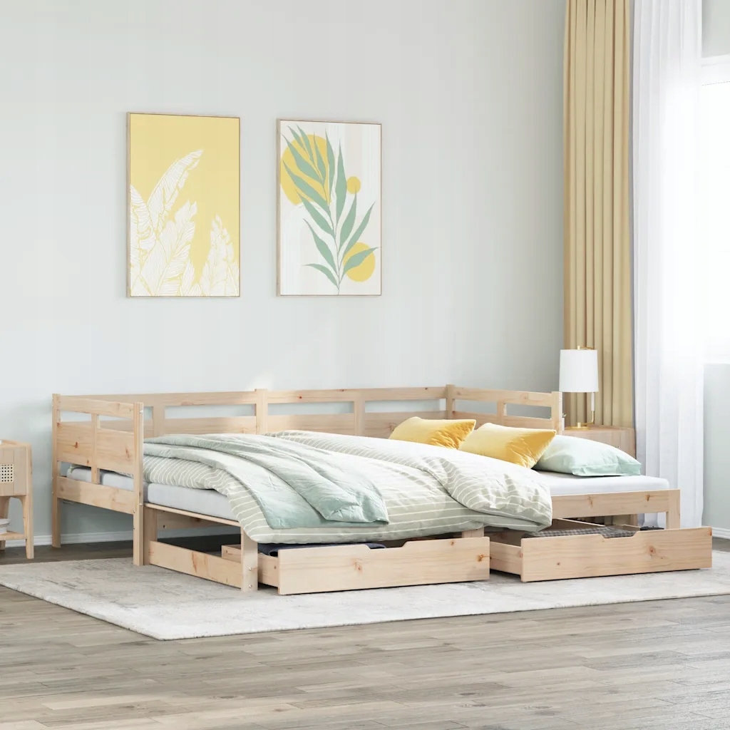 vidaXL Válenda s přistýlkou a zásuvkami bez matrace 80x200 cm