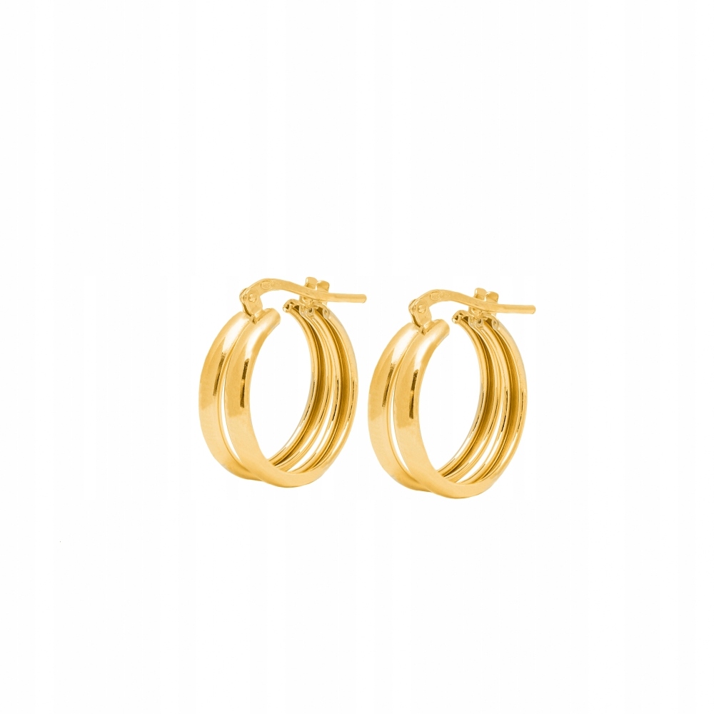 Kolczyki koła pozłacane Ania Kruk złote gładkie podwójne 1,8 cm srebro 925