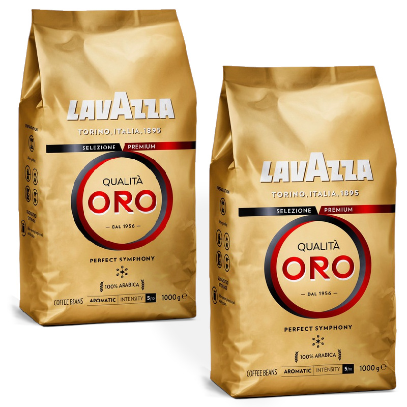 Levně Káva Zrnková Lavazza Qualita Oro 100% Arabica 1 kg sada 2 kusů