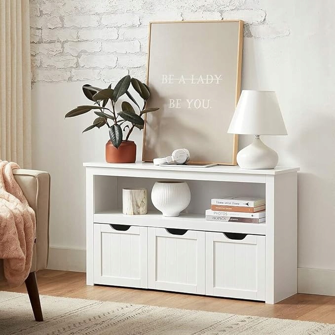 Regał Komoda Szafka Biała z szufladami na kółkach Songmics 102 x 30 x 60 cm Marka Songmics