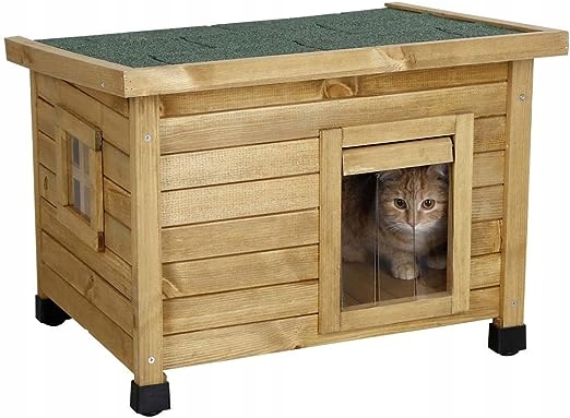 Levně Dřevěný pro kočky domek Pelíšek pelíšek, bouda 57x45x43