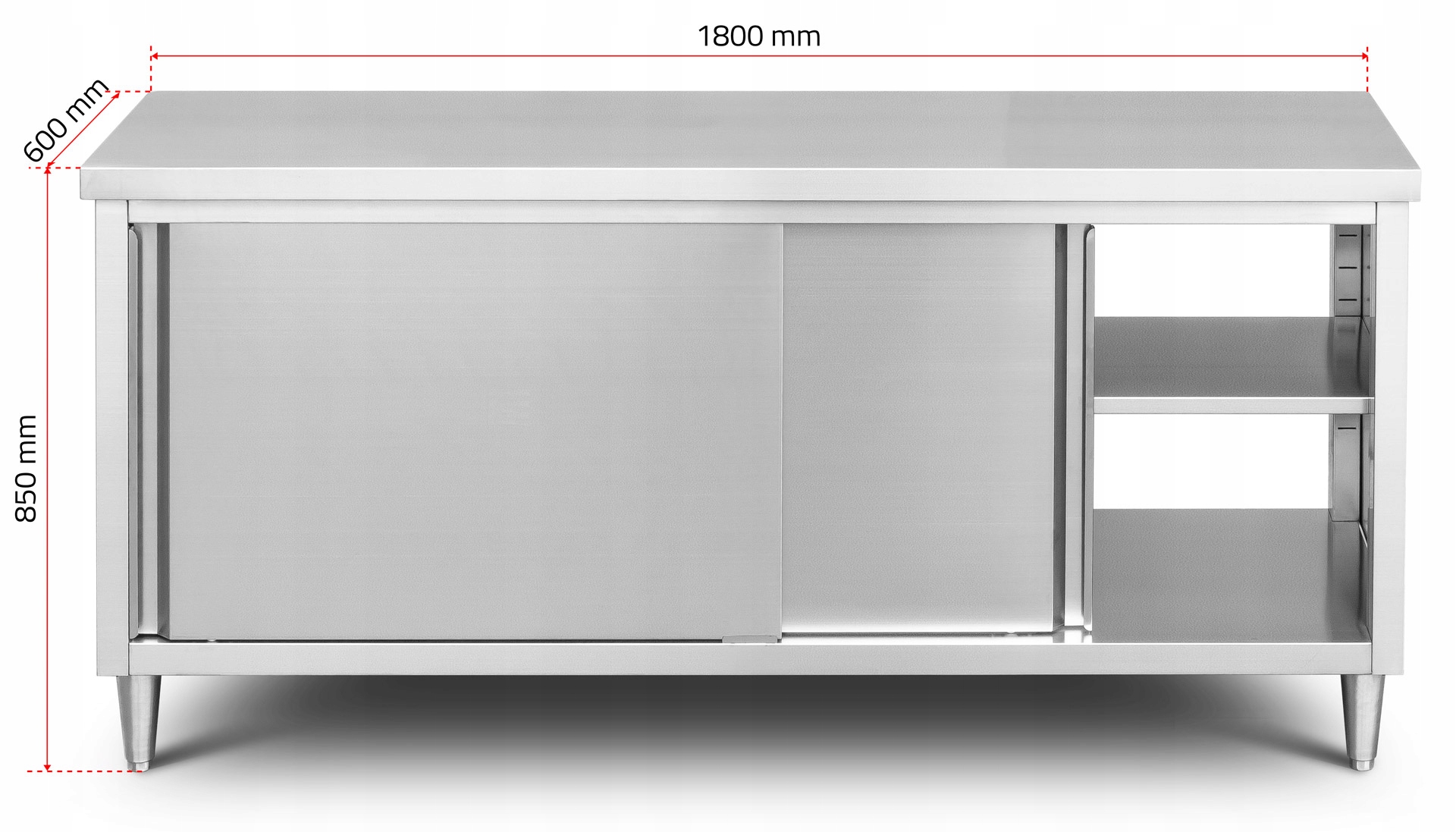 STÓŁ ROBOCZY WYSPA PRZELOTOWA NIERDZEWNA SZAFA GASTRONOMICZNA INOX 180cm Kod producenta KSCD18060