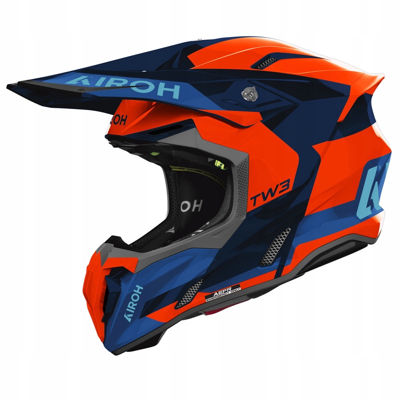 Motocyklová Prilba Airoh Twist 3 Fancy Blue Orange Gloss XL