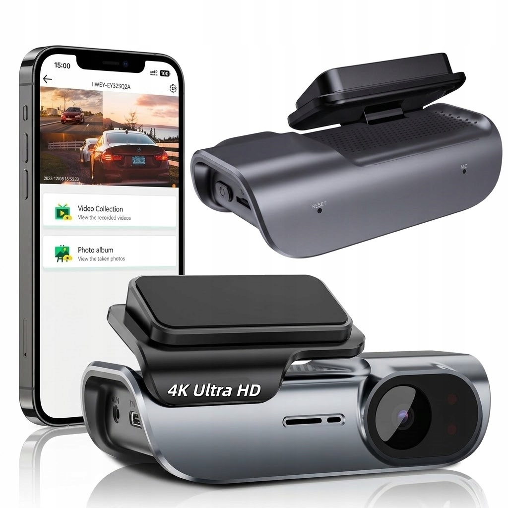Videorekordér 4K Ultra Hd Kamera Automobilová Gps Wifi Couvací Kamera