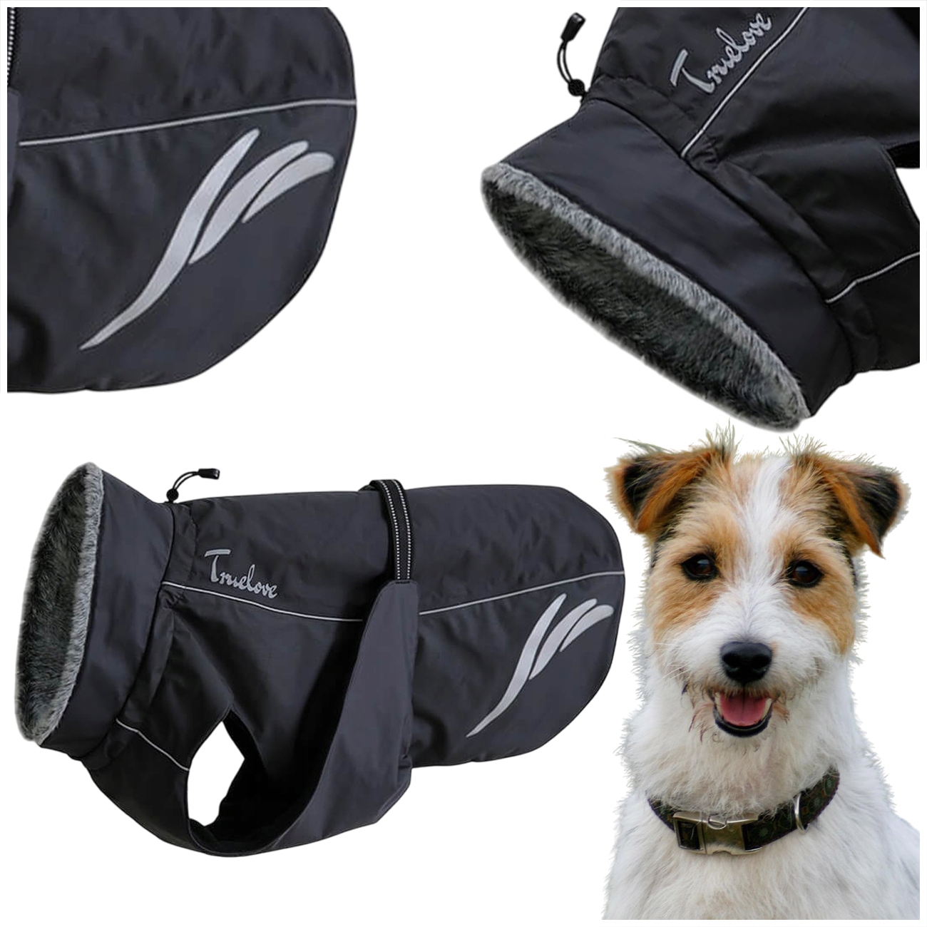 Levně Zimní Zateplená Bunda Pro Psa Derka Truelove Comfort Plus Černá Xs 27 cm