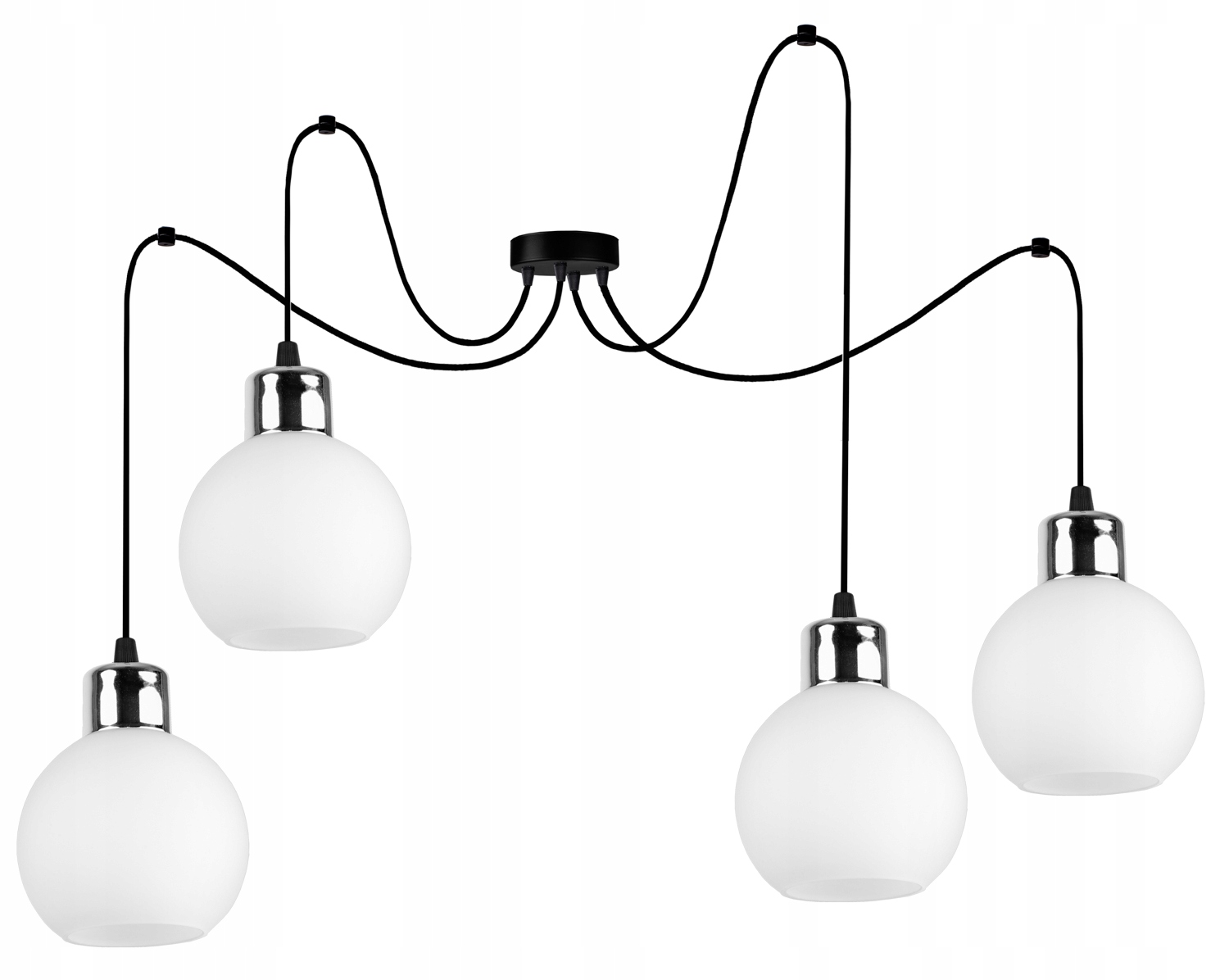 

Szklana Lampa Wisząca Sufitowa Żyrandol Pająk Kule