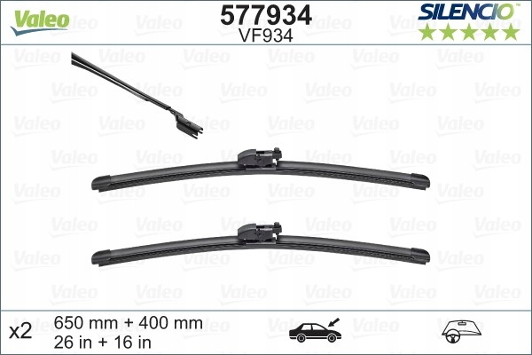 PIÓRO WYCIERACZKI 650/400MM TOYOTA C-HR 10.16- SILENCIO SET PRZÓD VAL57793