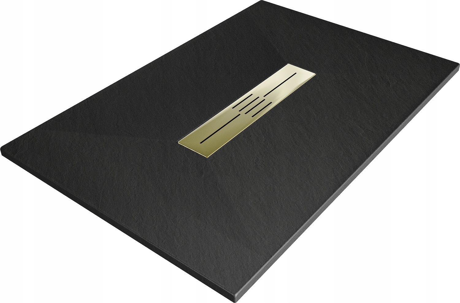 Mexen Toro Brodzik Prostokątny Smc 140 x 90 CM Czarny Maskownica Złota