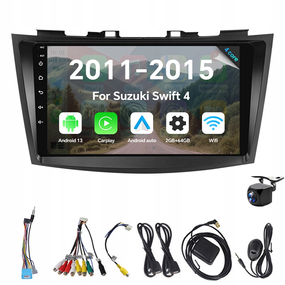 2Din Android 13 autorádio pro Suzuki Swift 2011-2015 Carplay Rds 2G 64G