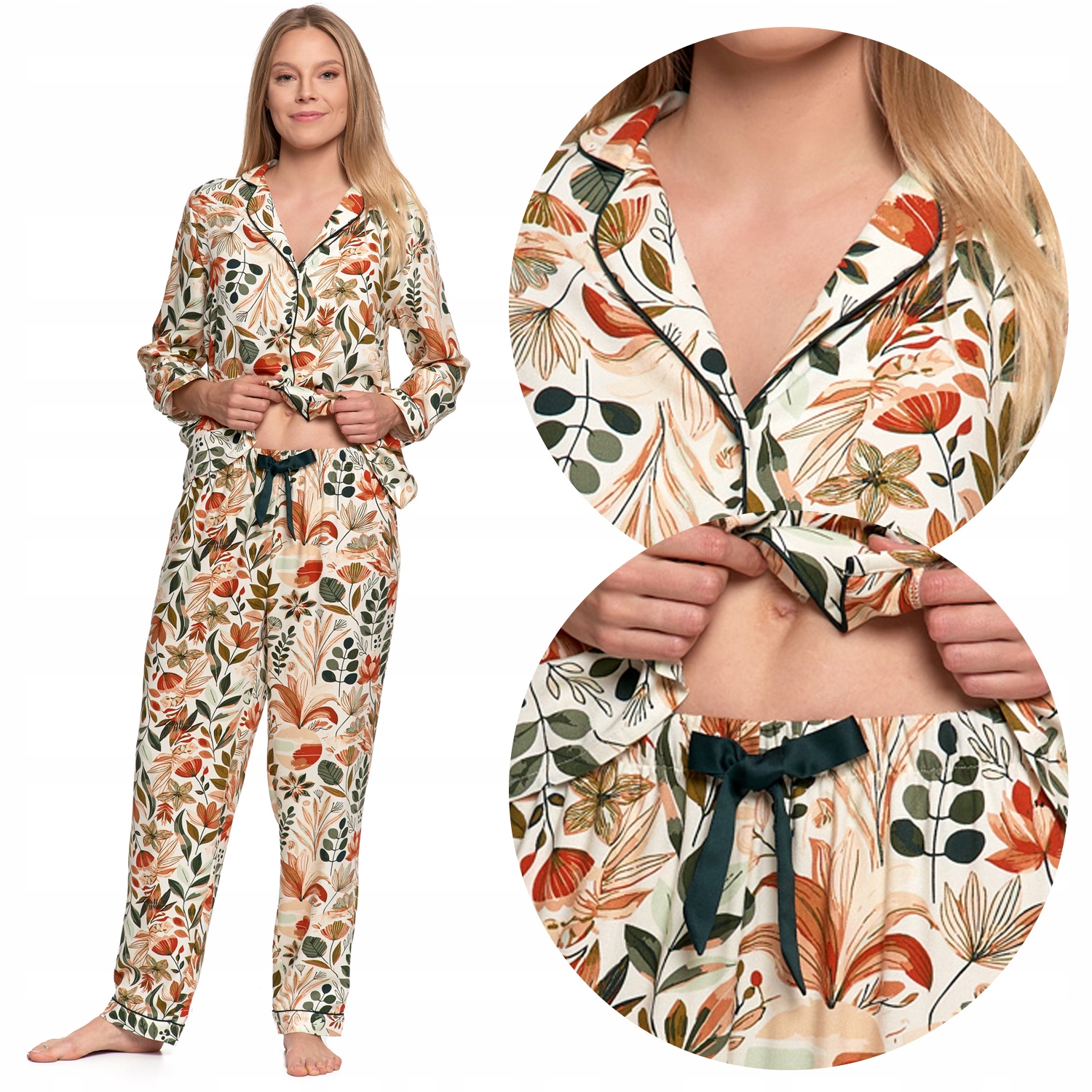 Moraj PDD5800-007 patt 2-orange dámská dvoudílná viskóza XL Pyžamo