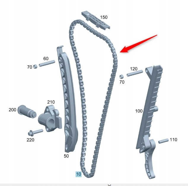 Rozvodový Řetěz Mercedes M274 M270 Mercedes Oe A0009933978