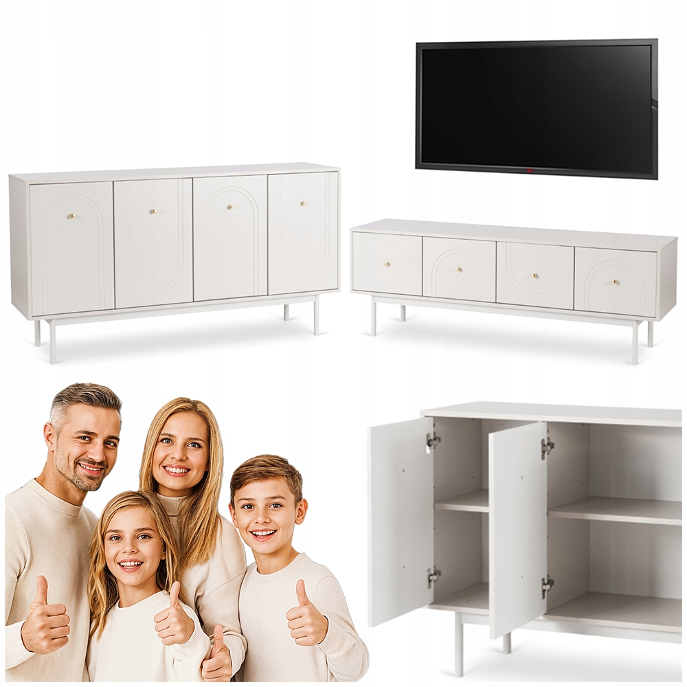 Sada pokojového nábytku do obývacího pokoje Komoda na nožičkách Rtv skříňka Kašmír