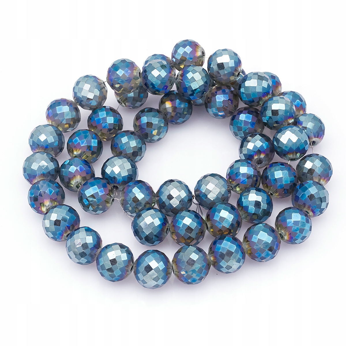 Korálky Sklo Galvanizace 12mm 47ks/53cm/nic