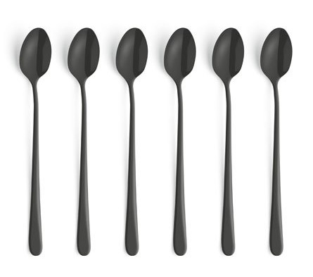 AMEFA 6 AUSTIN DŁUGIE ELEGANCKIE ŁYŻECZKI CZARNE KAWY LATTE DESERÓW LODÓW Marka Amefa